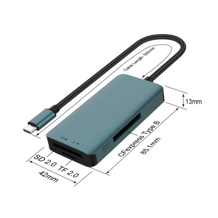 Onten C11 3 in 1 USB-C / Type-C to CFepress Type-B & SD & TF Card Reader