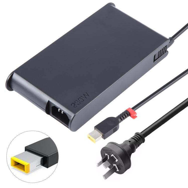 230W 20V 11.5A Laptop Notebook Power Adapter with Big Square USB Port For Lenovo Thinkpad / ThinkBook / Xiaoxin — UK Plug