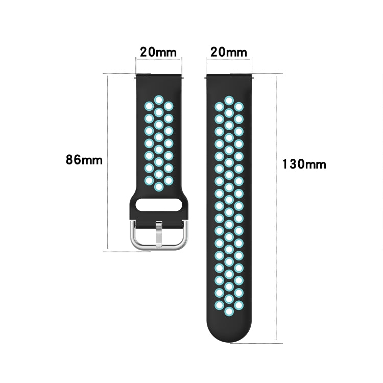 Silicone Sports Two-tone Strap, Size: Free Size 20mm, For Galaxy Watch 3 41mm