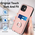 R20 Crossbody Rope Ring Card Holder Phone Case — Red