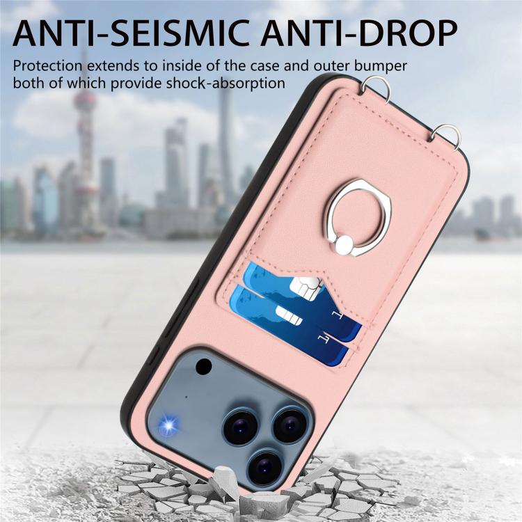 R20 Crossbody Rope Ring Card Holder Phone Case — For iPhone 17