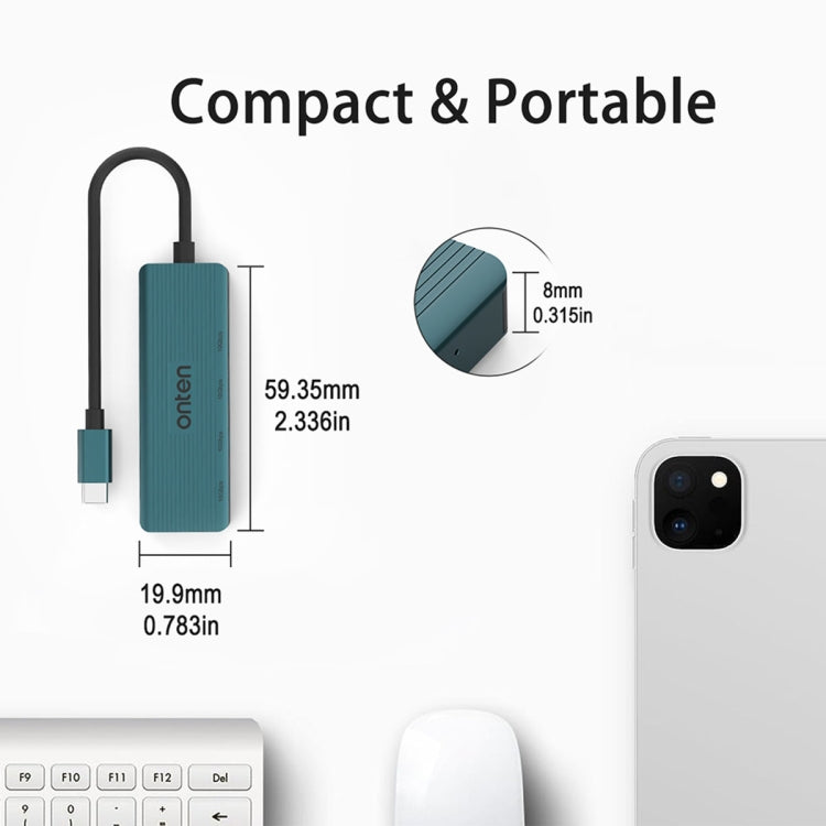 Onten UC620 10Gbps USB-C / Type-C to USB 3.2 Gen2 4 in 1 Multi-function HUB Docking Station — view 3