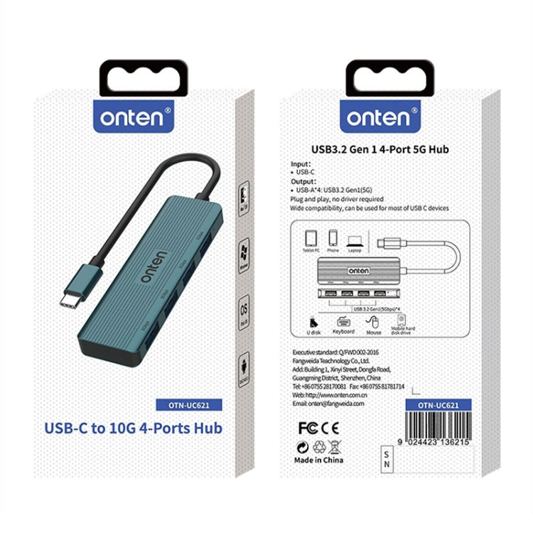 Onten UC621 5Gbps USB-C / Type-C to USB 3.2 Gen1 4 in 1 Multi-function HUB Docking Station — view 5