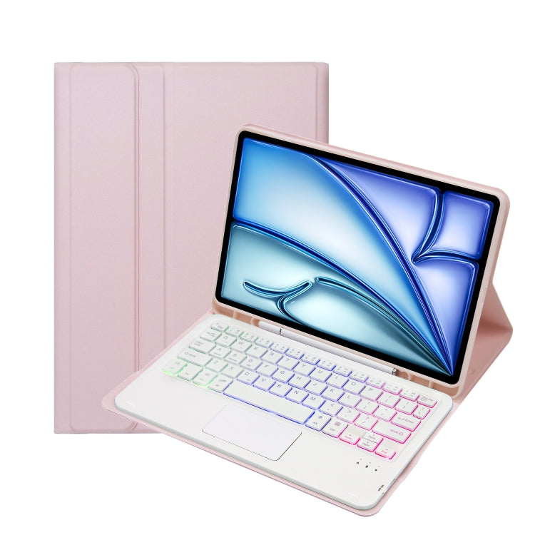 A098B-AS Detachable Ultra-Thin Backlit Bluetooth Touch Keyboard Leather Tablet Case with Pen Slot
