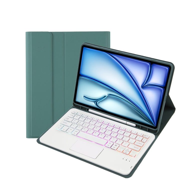 A098B-AS Detachable Ultra-Thin Backlit Bluetooth Touch Keyboard Leather Tablet Case with Pen Slot
