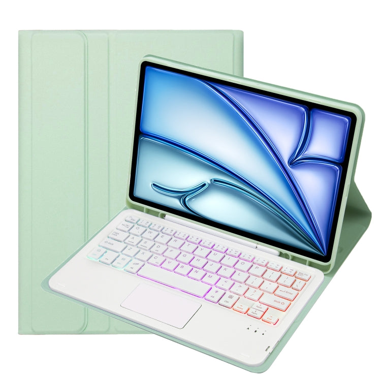A098B-AS Detachable Ultra-Thin Backlit Bluetooth Touch Keyboard Leather Tablet Case with Pen Slot
