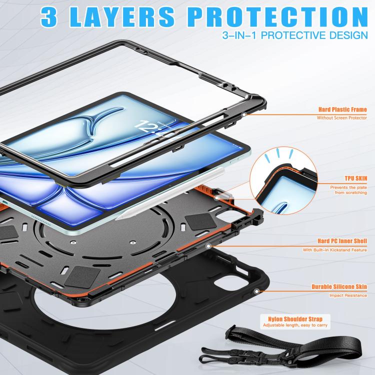 Rotation Handle Holder Silicone Hybrid PC Tablet Case