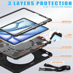 Rotation Handle Holder Silicone Hybrid PC Tablet Case