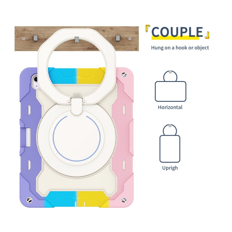 Armor Portable Rotating Ring Holder Silicone Tablet Case with Pen Slot