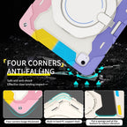 Armor Portable Rotating Ring Holder Silicone Tablet Case with Pen Slot