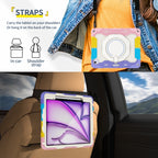 Armor Portable Rotating Ring Holder Silicone Tablet Case with Pen Slot