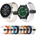 Magnetic Black Buckle Silicone Leather Watch Band