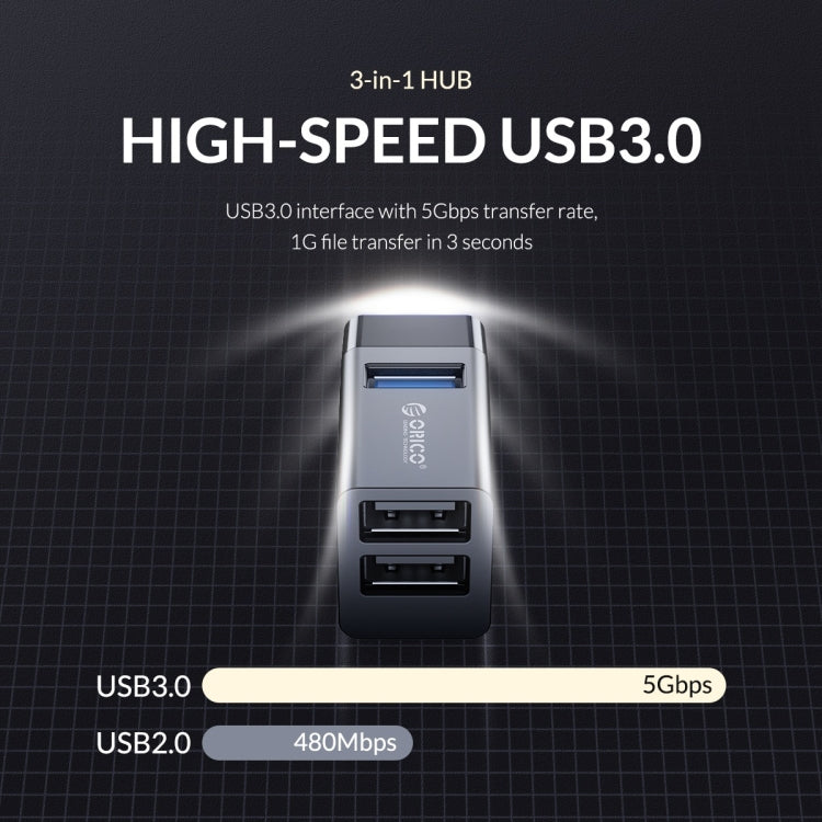 ORICO MINI-U32 3 in 1 USB Interface ABS Plastic Mini HUB Adapter — view 7