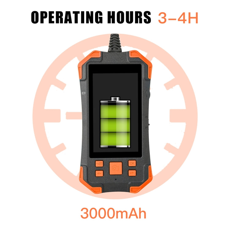 T20 4.3 inch IPS Screen 8mm Single Camera IP67 Waterproof Hard Cable Digital Endoscope