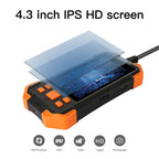 T20 4.3 inch IPS Screen 7.9mm Triple Camera IP67 Waterproof Hard Cable Digital Endoscope