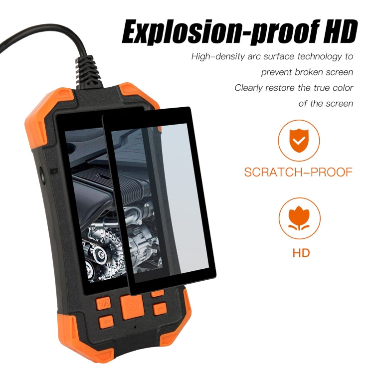 T20 4.3 inch IPS Screen 7.9mm Triple Camera IP67 Waterproof Hard Cable Digital Endoscope