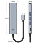 BYL-2319 5 in 1 USB-C / Type-C to USB3.0+USB-C / Type-C+HDTV Multi-function Docking Station — view 3