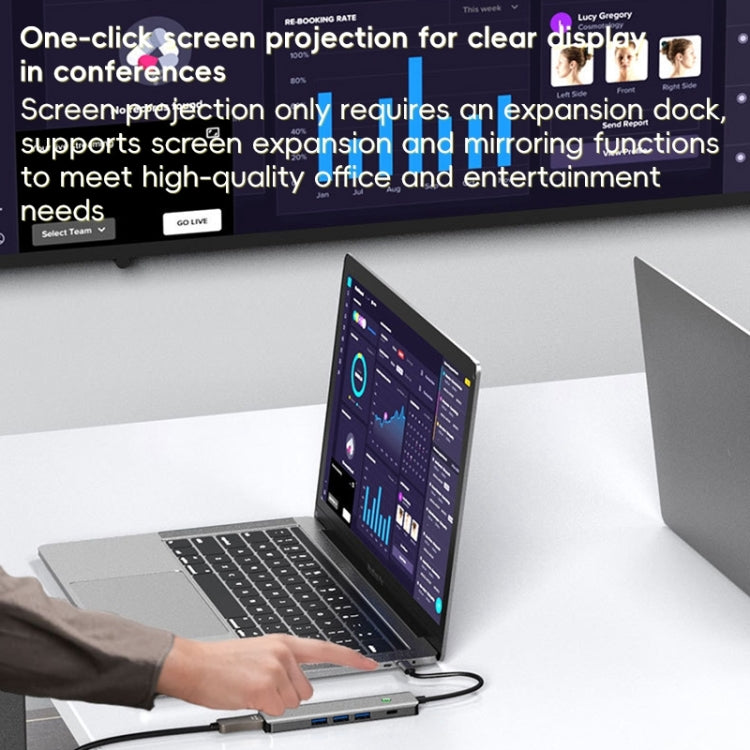 BYL-2319 5 in 1 USB-C / Type-C to USB3.0+USB-C / Type-C+HDTV Multi-function Docking Station — view 6