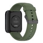 Solid Color Black Buckle Liquid Silicone Watch Band — For SKG V9 Pro