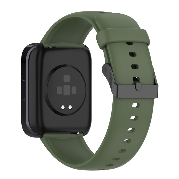 Solid Color Black Buckle Liquid Silicone Watch Band — For SKG V9 Pro