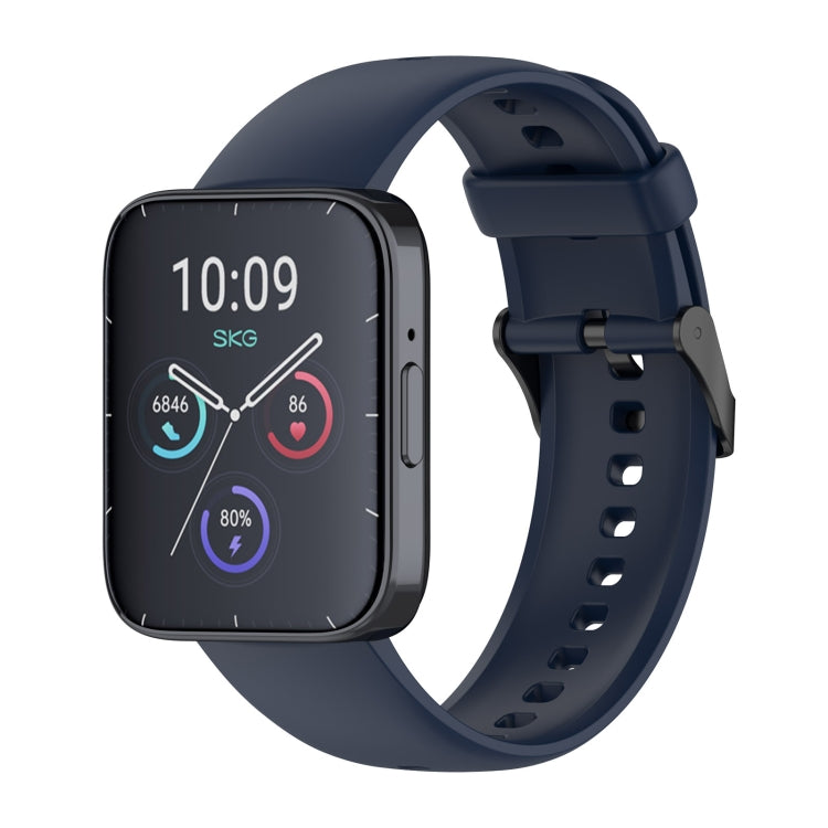 Solid Color Black Buckle Liquid Silicone Watch Band — Black