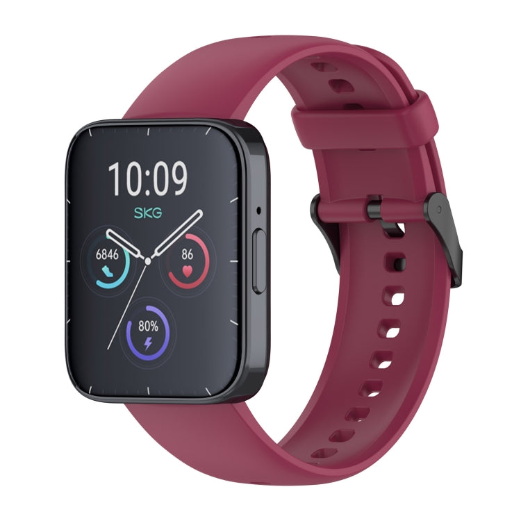 Solid Color Black Buckle Liquid Silicone Watch Band — Blue Grey