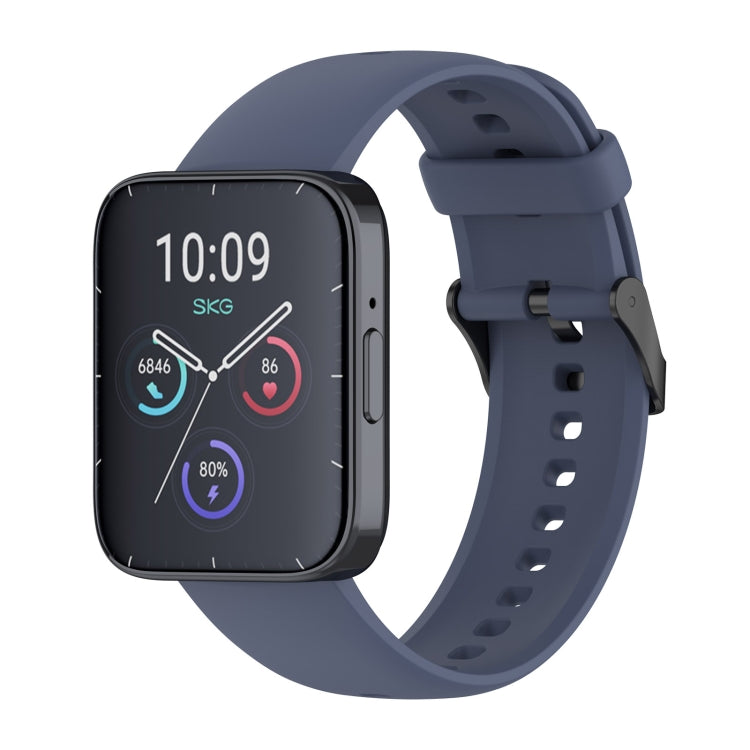 Solid Color Black Buckle Liquid Silicone Watch Band — Purple
