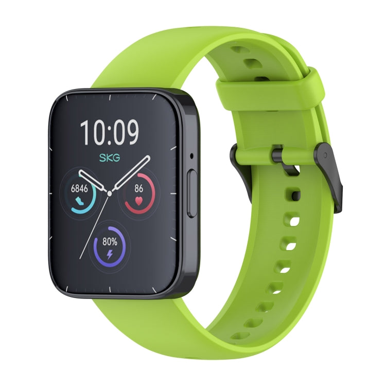 Solid Color Black Buckle Liquid Silicone Watch Band — Teal