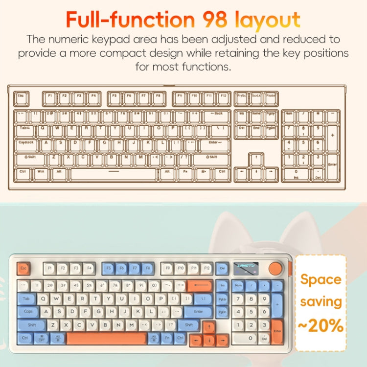 LANGTU L98 Wired RGB Gaming Keyboard — Blue White