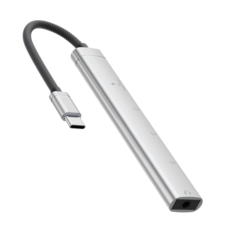 USB-C / Type-C Interface Multi-function HUB Adapter — 5 in 1 (Grey)