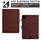 Solid Color Fiber Texture Smart Tablet Leather Case