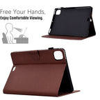 Solid Color Fiber Texture Smart Tablet Leather Case