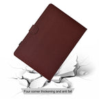Solid Color Fiber Texture Smart Tablet Leather Case
