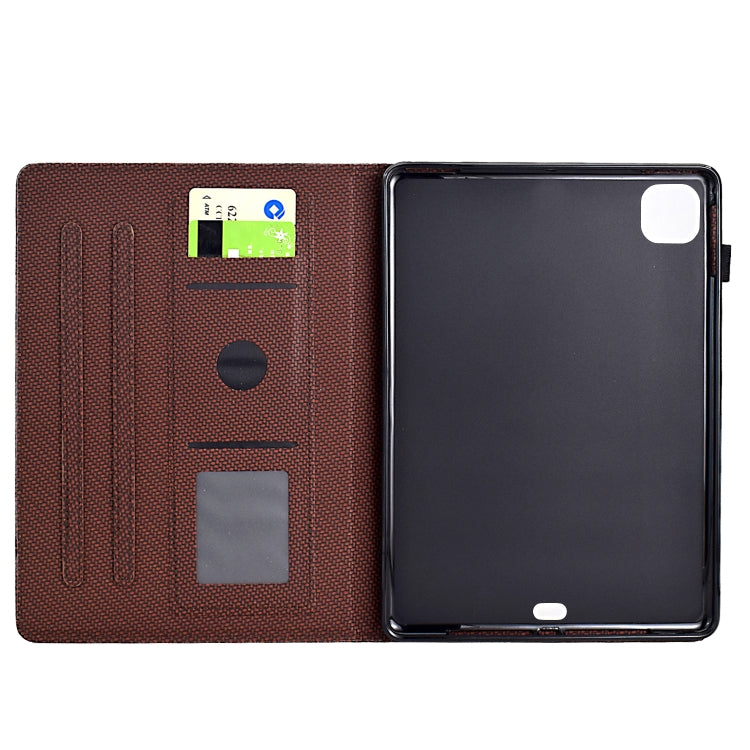 Solid Color Fiber Texture Smart Tablet Leather Case