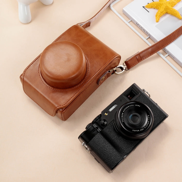 Full Body Leather Camera Case Bag with Strap — Black
