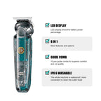VGR V-102 6 in 1 USB Transparent Digital Display Professional Hair Clipper Set — view 3