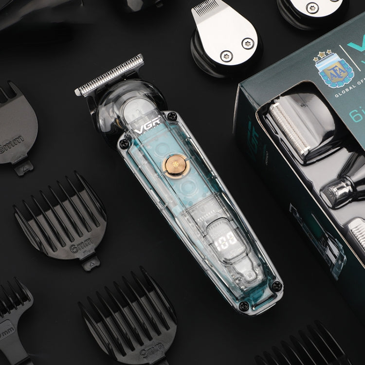 VGR V-102 6 in 1 USB Transparent Digital Display Professional Hair Clipper Set — view 6
