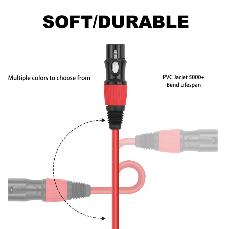 6 Color / Set JC1015 XLR 3pin Male to Female Audio Cable — view 4