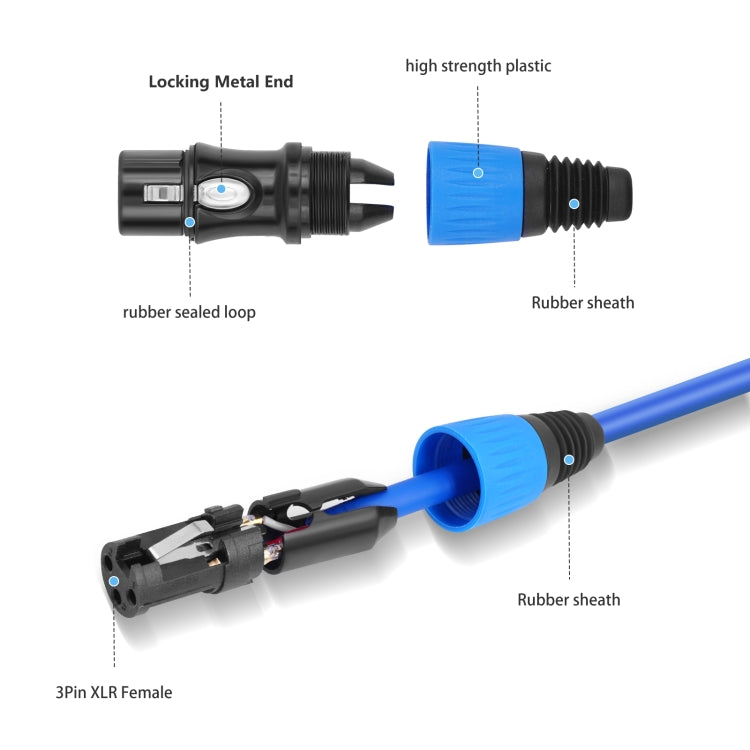 6 Color / Set JC1015 XLR 3pin Male to Female Audio Cable — view 5