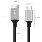 USB-C / Type-C 3.0 to Micro B Mobile Hard Disk Adapter Cable — 0.3m