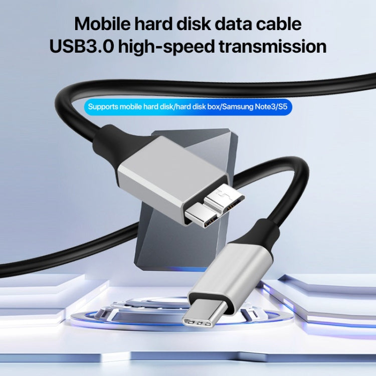 USB-C / Type-C 3.0 to Micro B Mobile Hard Disk Adapter Cable — 1m