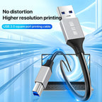 USB 3.0 A Male to USB-B Square Interface Printer Data Transmission Adapter Cable — 1m