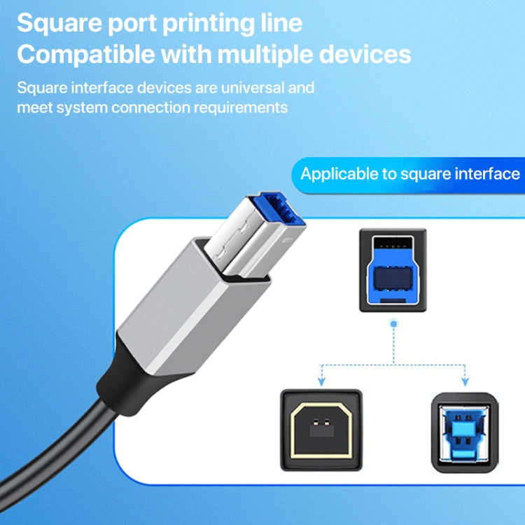 USB 3.0 A Male to USB-B Square Interface Printer Data Transmission Adapter Cable — view 4