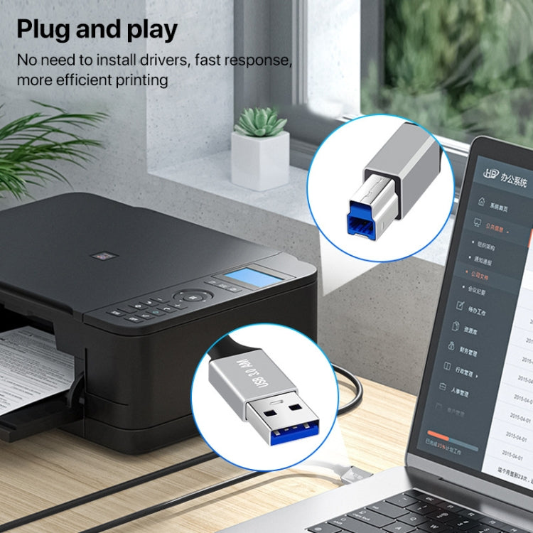 USB 3.0 A Male to USB-B Square Interface Printer Data Transmission Adapter Cable — view 7