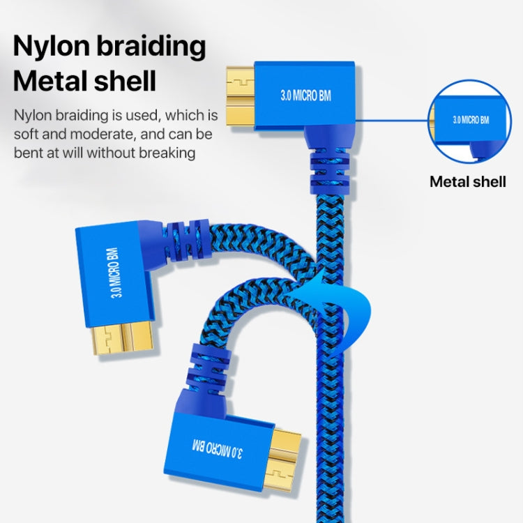 USB 3.0 A to Micro B 3.0 Male Mobile Hard Drive Data Connection Cable — view 3