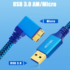 USB 3.0 A to Micro B 3.0 Male Mobile Hard Drive Data Connection Cable — view 5