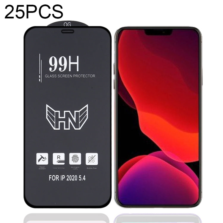 25 PCS High Aluminum Large Arc Full Screen Tempered Glass Film