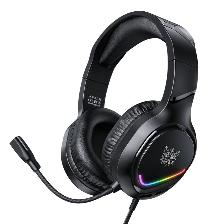 ONIKUMA X31 USB / 3.5mm Wired RGB Light Gaming Headset with Mic, Cable length: 2.2m