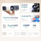 AUN A004 Pro 1920 x 1080P 9000Lumen Android 9.0 Portable LCD Projector — view 6
