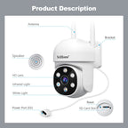 SriHome SH061 2MP 2.4G WiFi AI Humanoid Tracking Infrared Night Vision Camera